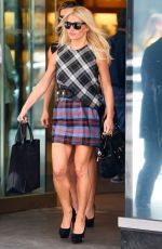 JESSICA SIMPSON in Plaid Dress Out in New York