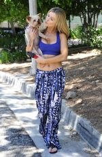 JOANNA KRUPA in Tank Top Walks Her Dog Out in Miami