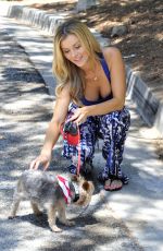 JOANNA KRUPA in Tank Top Walks Her Dog Out in Miami