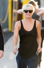 KALEY CUOCO Heading to Jimmy Kimmel Live! in Hollywood