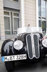 KATARINA WITT at Finish of Hamburg-Berlin Classic Rally