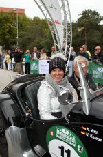KATARINA WITT at Finish of Hamburg-Berlin Classic Rally