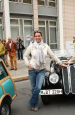 KATARINA WITT at Finish of Hamburg-Berlin Classic Rally