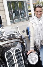 KATARINA WITT at Finish of Hamburg-Berlin Classic Rally