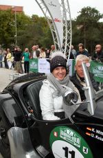 KATARINA WITT at Finish of Hamburg-Berlin Classic Rally