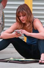 KATHARINE MCPHEE on the Set of  Scorpion in Los Angeles 0809
