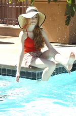 KATHERINE MCNAMARA at Photoshoot by a Pool in Los Angeles