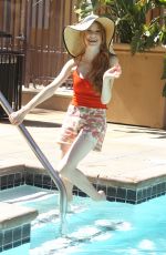KATHERINE MCNAMARA at Photoshoot by a Pool in Los Angeles