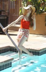 KATHERINE MCNAMARA at Photoshoot by a Pool in Los Angeles