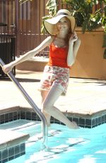 KATHERINE MCNAMARA at Photoshoot by a Pool in Los Angeles