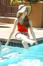 KATHERINE MCNAMARA at Photoshoot by a Pool in Los Angeles