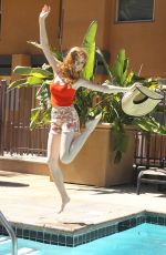 KATHERINE MCNAMARA at Photoshoot by a Pool in Los Angeles