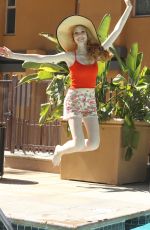 KATHERINE MCNAMARA at Photoshoot by a Pool in Los Angeles