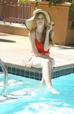 KATHERINE MCNAMARA at Photoshoot by a Pool in Los Angeles
