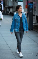 KATIE HOLMES at a Set of Commercial in New York