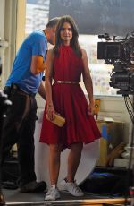 KATIE HOLMES at a Set of Commercial in New York