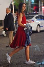 KATIE HOLMES at a Set of Commercial in New York