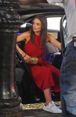 KATIE HOLMES at a Set of Commercial in New York