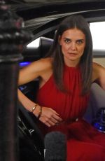 KATIE HOLMES at a Set of Commercial in New York