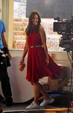 KATIE HOLMES at a Set of Commercial in New York