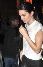 KENDALL JENNER in Leather Trousers Out in Paris