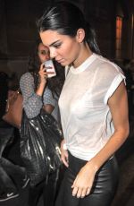 KENDALL JENNER in Leather Trousers Out in Paris