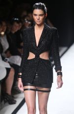 KENDALL JENNER on the Runway of Balmain Fashion Show in Paris
