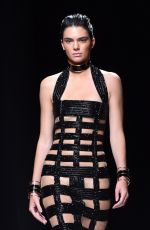 KENDALL JENNER on the Runway of Balmain Fashion Show in Paris