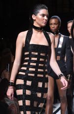 KENDALL JENNER on the Runway of Balmain Fashion Show in Paris