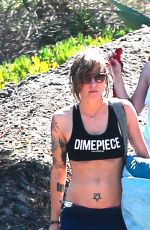 KRISTEN STEWART in Shorts Out Hiking in Malibu