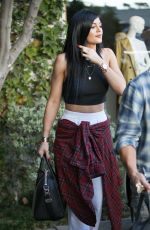 KYLIE JENNER Arrives at Andy Lecompte Salon in West Hollywood