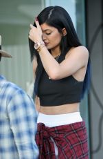 KYLIE JENNER Arrives at Andy Lecompte Salon in West Hollywood