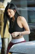 KYLIE JENNER Arrives at Andy Lecompte Salon in West Hollywood