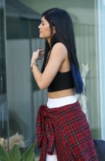 KYLIE JENNER Arrives at Andy Lecompte Salon in West Hollywood