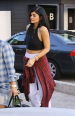 KYLIE JENNER Arrives at Andy Lecompte Salon in West Hollywood