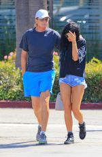 KYLIE JENNER in Denim Shorts Out and About in West Hollywood