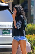 KYLIE JENNER in Denim Shorts Out and About in West Hollywood