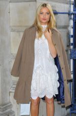 LAURA WHITMORE Arrives at Somerset House for London Fashion Week