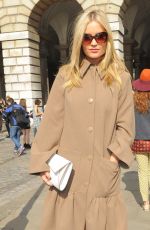 LAURA WHITMORE Arrives at Somerset House for London Fashion Week