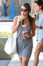 LEA MICHELE Arrives at Earth Bar in West Hollywood
