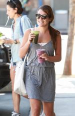 LEA MICHELE Arrives at Earth Bar in West Hollywood