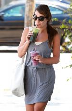 LEA MICHELE Arrives at Earth Bar in West Hollywood