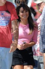 LEA MICHELE on the Set of Glee in Glendale