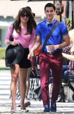 LEA MICHELE on the Set of Glee in Glendale