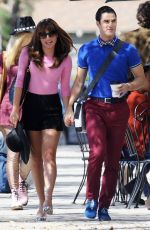 LEA MICHELE on the Set of Glee in Glendale