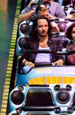 LILY COLLINS with New Boyfriend in Disneyland in Los Angeles