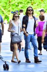 LILY COLLINS with New Boyfriend in Disneyland in Los Angeles