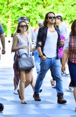 LILY COLLINS with New Boyfriend in Disneyland in Los Angeles