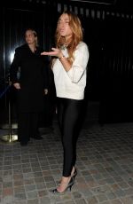 LINDSAY LOHAN Arrives at Chiltern Firehouse in London