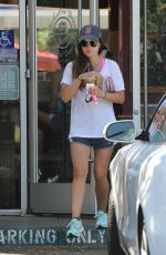 LUCY HALE Leaves Coffee Bean & Tea Leaf in Los Angeles